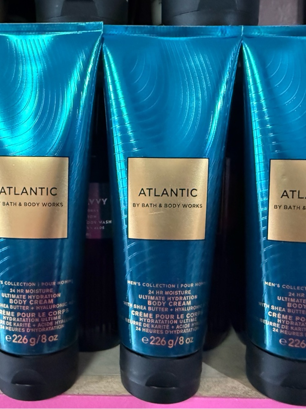 3 Bath & Body Works Atlantic Men's Body Cream - Teal Blue